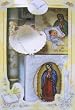 Baptism Gift Sets - Rosary - Sculptured Candle - Missal - Hanky - Shell - Keepsake - Gift Box 11.5in.x7.5in. -ENGLISH