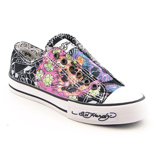 Ed Hardy 19SLR108W Lowrise Stencil Sneakers Shoes Black