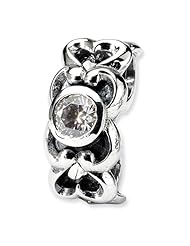 Sterling Silver Reflections CZ Connector Bead