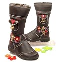 FLOWER GIRL, Mädchen Winterstiefel, dunkelbraun -multicolour