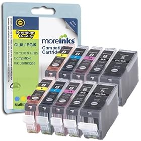 CLI8 / PGI5 - 10x Cartouches d'encre Compatibles - Cyan / Magenta / Jaune / Noir- Avec Puce - � utiliser avec MP610 iP4200 iP4500 MP600 IP4300 MX850 MP500 iP5200 MP600R MP810 iP5200R MP830 MP530 MP800 iP5300 MP970 MP800R iP5100 MP960 MP950