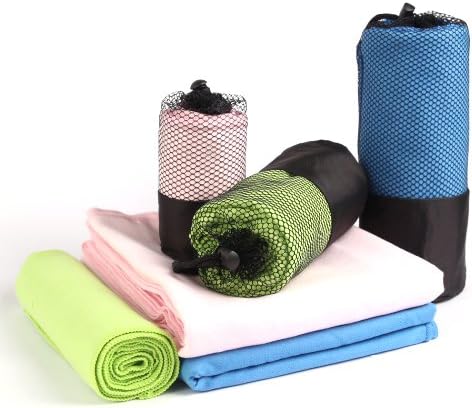 Absorbee Sport and Travel Towel - Super Absorbent, Quick Drying and Ultra Compact Microfiber Towel for Camping Beach, Bath, Gym,Absorbent Travel and Sports Towel, Green, Pack of 2, 32 x 51 inch