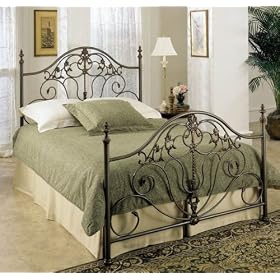 Full Size Headboard with Floral Motif in Patina Gray Finish