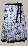 stitched skirt with lace/black white paisley