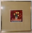 Roses, Original 1980 Gouache Painting By Carmel Art Association Artist Gerald Wasserman - Framed Artwork