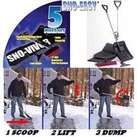 SnoEasy SNOVIVOR Ergonomic Snow Shovel, No Bending! No Twisting!, Ultimate Auto Emergency Kit