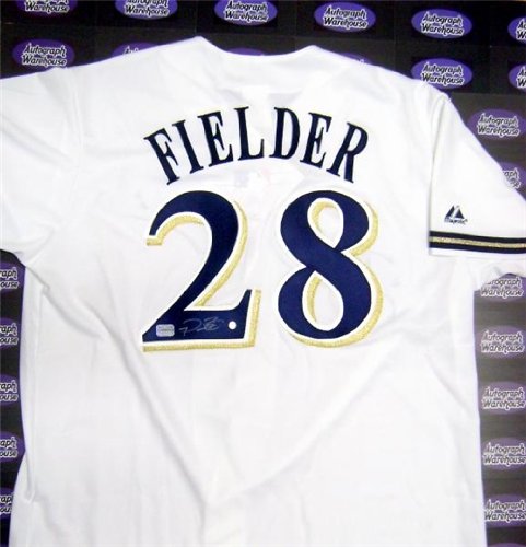 Prince Fielder Autographed/Hand Signed MLB Baseball Jersey (Milwaukee Brewers) SIZE XL