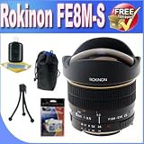Rokinon FE8M-S 8mm F3.5 Fisheye Lens for Sony Alpha (Black)+ Lens Pouch +Lens Accessory Package