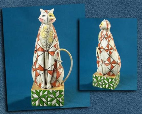 Jim Shore Cat Orange & Green Figurine