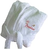 Produkt-Bild: The Royal Family 9551-M Original Bademantel f&uuml;r M&auml;dchen +++ Princess +++, Gr&ouml;&szlig;e M, 122/128, 100 % Baumwolle, 450 g/qm, im Kimonostyle, 2 Taschen, G&uuml;rtel - Geschenkidee von "TRF", wei&szlig;