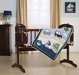Cambridge Baby Cradle Bedding 3 Pc. Set - Blue for Boys with Cars Boats