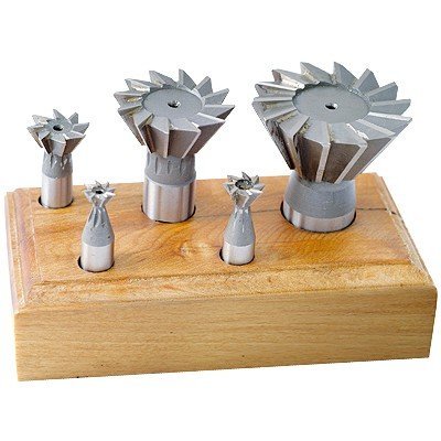 HHIP 2006-0205 5 Piece HSS Dovetail Cutter Set, 3/8-1-7/8 Inch