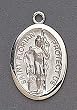Silver Religious Saint Florian Firefighter Pendant Necklace 24"