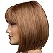 RightOn Classical Short Straight Women Girls Brown Synthetic Wig with Wig Cap (Brown)