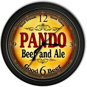 Pando 's Beer and Ale Black Cascading Pub Style Wall Clock