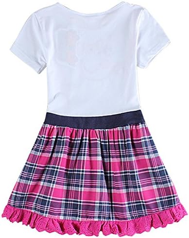 Tingyao 2015 New Pepe Pig Cartoon Fashion Stitching Girls Dress,5/6y,White