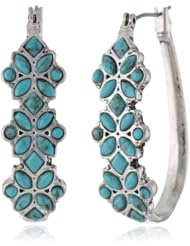 Lucky Brand Turquoise Set Stone Hoop Earrings