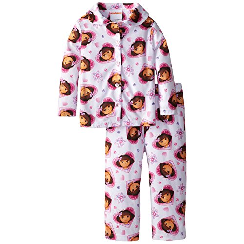 Dora the Explorer Toddler White Flannel Pajamas (4T)