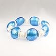 Murano Glass and Sterling Silver Bead Bracelet - Candy Blue
