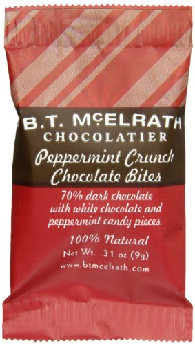 B.T. McElrath Chocolate Bite 70%, Peppermint Crunch, .3 Ounce (Pack of 90)