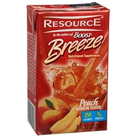 Resource?  Breeze, Peach, 8-Ounce Boxes (Pack of 27)