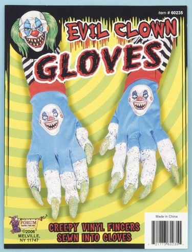 Forum Scary Evil Clown Halloween Costume Accessory Gloves