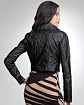 Puff Shoulder Asymmetric Cropped Moto Jacket Product Image