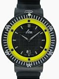 Laco black PVD Navy Technics automatic wind dive watch, ref. 861505 - Yellow