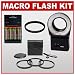 Cameta Digital & Film SLR Macro Photography Kit: Ring Light Flash + NiMH Charger & Batteries + Macro Close Up Lens Filter Set - For Canon, Nikon, Olympus & Pentax Lenses with 58mm Filter Size