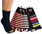 Produkt-Bild: 1 Paar top-modisch geringelte Zehensocken