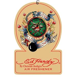 Ed Hardy Merchandise - Love Kills Slowly Clock Car Air Freshener - Caramel Scent