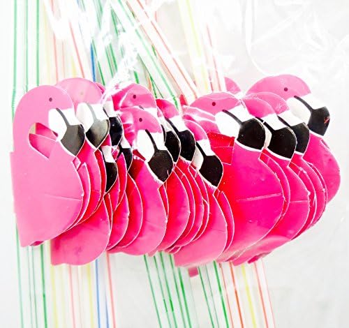 Summertime Party Straws,Honeycomb,Plastic,16pcs.9.5"l (Pink Flamingo)
