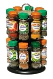Premier Housewares Pack 16 Bottles Schwartz Spices with Free 2-Tier Spice Rack, Black Chrome Effect