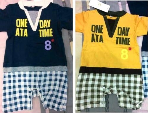 Adorable ~ 'One Day At a Time' Baby Boy Knit Romper ~ Sz 3/4 Yo (Yellow)