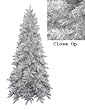 6.5' Downswept Silver Tinsel Noble Pine Slim Artificial Christmas Tree - Unlit