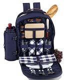 Outdoor Living : Brighton Picnic Backpack For Two (Blue)