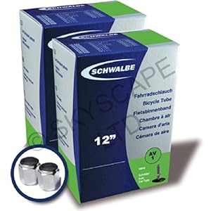 2 x Schwalbe Inner Tubes - 12 / 12 1/2 x 1.75 to 2 1/4 (2.25) inch - with  Schrader Valve 