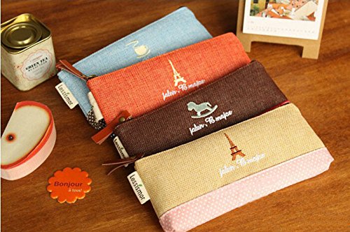 Pastorable Canvas Pen Pencil Stationery Pouch Bag Case,set of 4