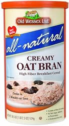 Old Wessex Ltd. All-Natural Creamy Oat Bran Breakfast Cereal, 18.5-Ounce Canisters (Pack of 12)