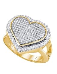 0.75CTW DIAMOND LADIES MICRO PAVE HEART RING