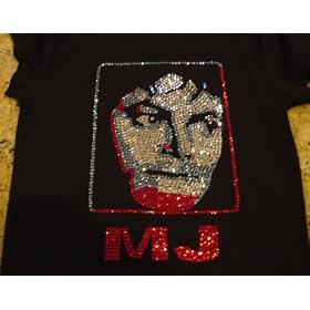Michael Jackson Face Swarovski Crystal T-Shirt
