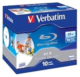 Produkt-Bild: Verbatim BD-R Single Layer 25GB 6x Speed Printable Surface Scratchguard Plus, 10 St&uuml;ck