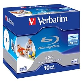 Verbatim 43713 BD-R 6x 25GB Blu-ray Printable 10 pack