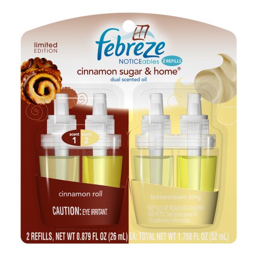 Image of febreze Noticeables, Cinnamon Sugar and Home Dual Scented Oil Refills, 1.758 Ounce