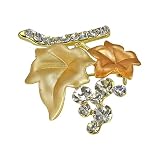 Blossom Leaves Branch Crystal Diamante Brooch Pin