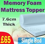 7.6 CM THICK MEMORY FOAM MATTRESS TOPPER SINGLE BED