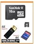 SanDisk 16GB MicroSDHC Memory Card with Adapter (Bulk Package) + SanDisk MicroSDHC to MiniSDHC Adapter (Bulk) + USB2.0 High Speed Card Reader