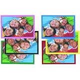 Magtech Magnetic Photo Pocket Frame, Assorted Colors: Black, Blue, Yellow, Pink, Red, and Green, Holds 4 x 6 Inches Photos, 6 Pack