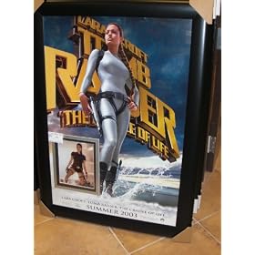 Tomb Raider ~ Angelina Jolie Autographed 8x10 Photo ~ Custom Framed into the Movie Poster