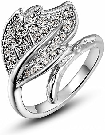 ROXI 18K Platitum Plated Leaves Ring Fashion Jewelry For Women Party Wedding (Available in Sizes 6 7 8)